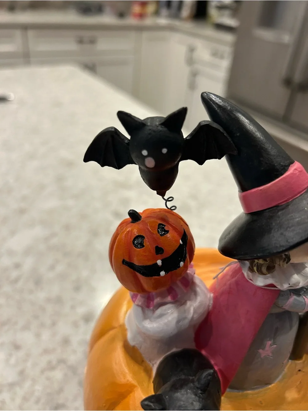“New” Ghoulish Orange Pumpkin Witch & Friends Halloween Decoration